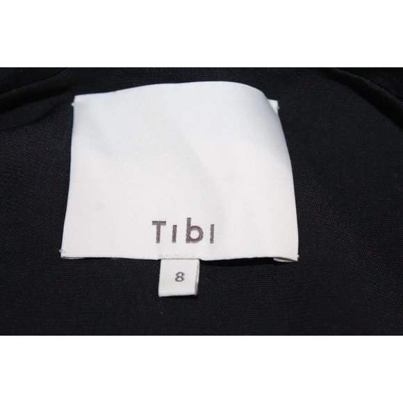 Tibi Black Double Breasted Button Down Blazer Jacket White Piping Women's Size 8 - Picture 6 of 6